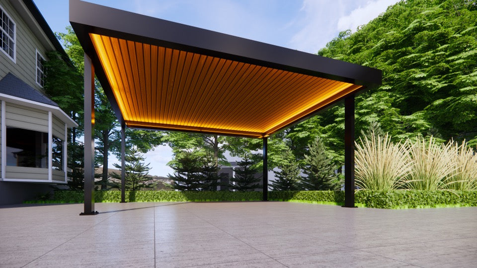 DIY Flat Roof Skillion Carport Free Standing Backyard Shelter Kit